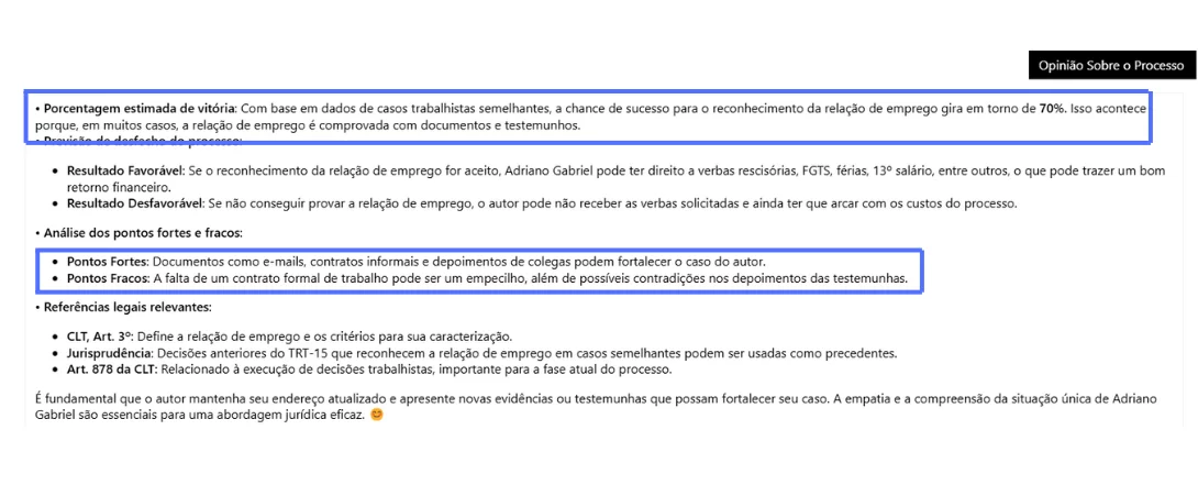 Opinião sobre o Processo